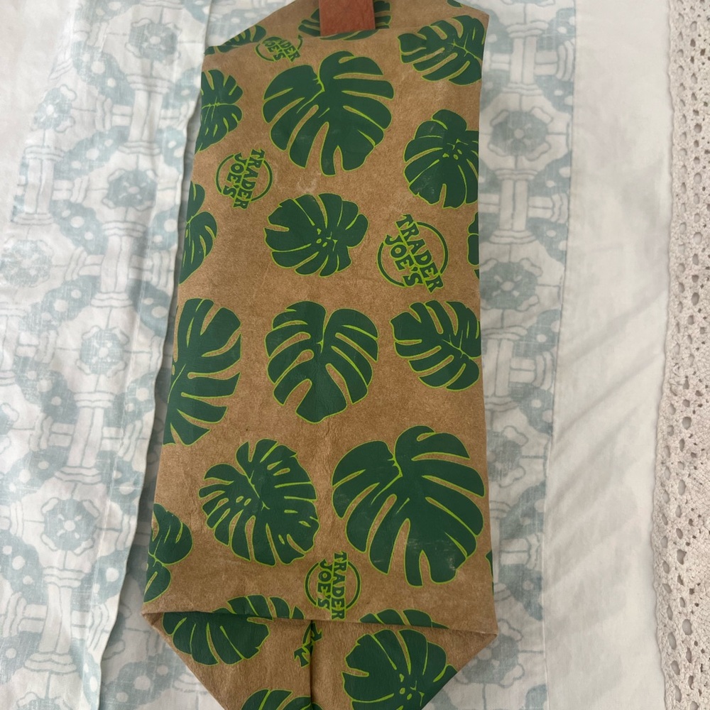 Brown Toiletry Bag with Green Leaf Pattern - Branded Accent